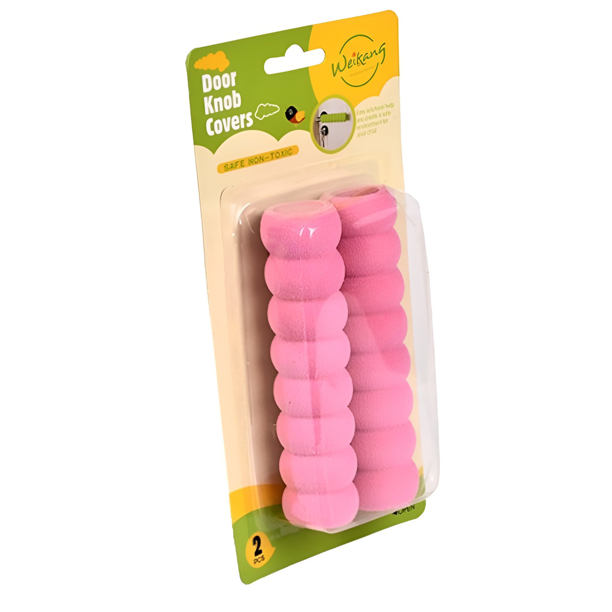 Накладки защитные на дверные ручки Stenson R94789 EVA 2 шт. 14х3,5 см Розовый