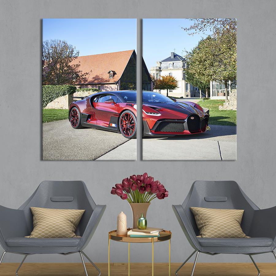 Картина на холсте Красочный автомобиль Bugatti Divo Lady Bug 111x81 см (1307-2)