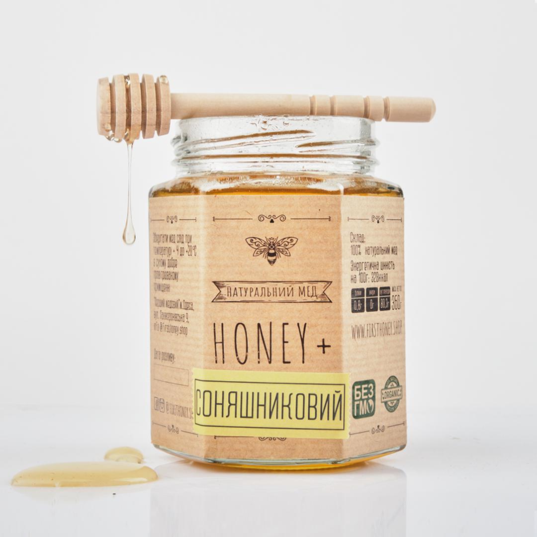 Мед натуральный Honey+ Natural подсолнечный 360 г