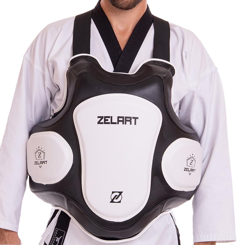 Жилет для единоборств Zelart BO-2897 one size Черный/Белый (37363150)