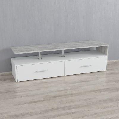 Тумба ТВ Moreli Forte Adela 1400x416x350 мм Бетон/Белый (id27-0000-88-beton-white)