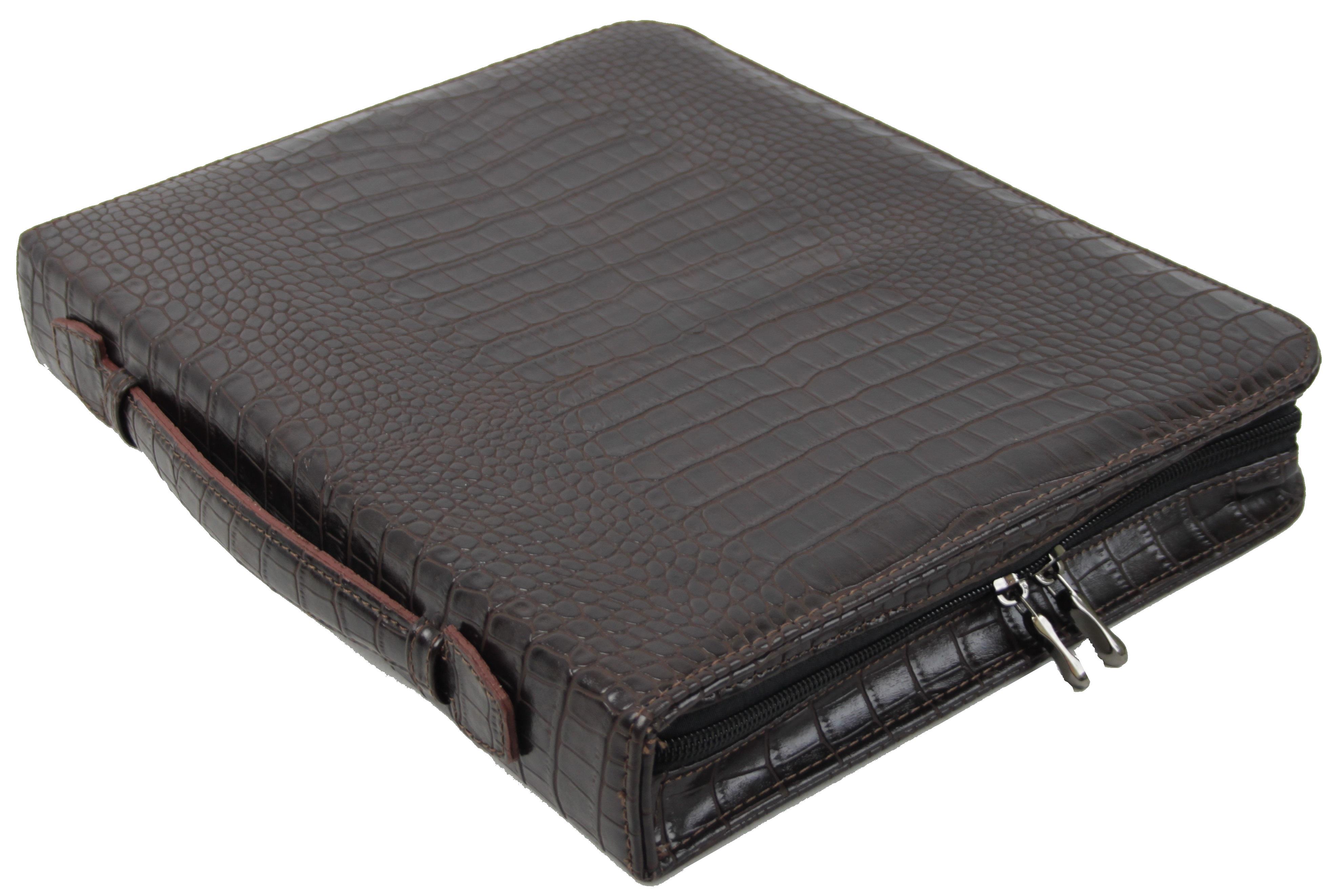 Папка деловая Portfolio из искусственной кожи под крокодила А4 Коричневый (Port1009 croco brown)