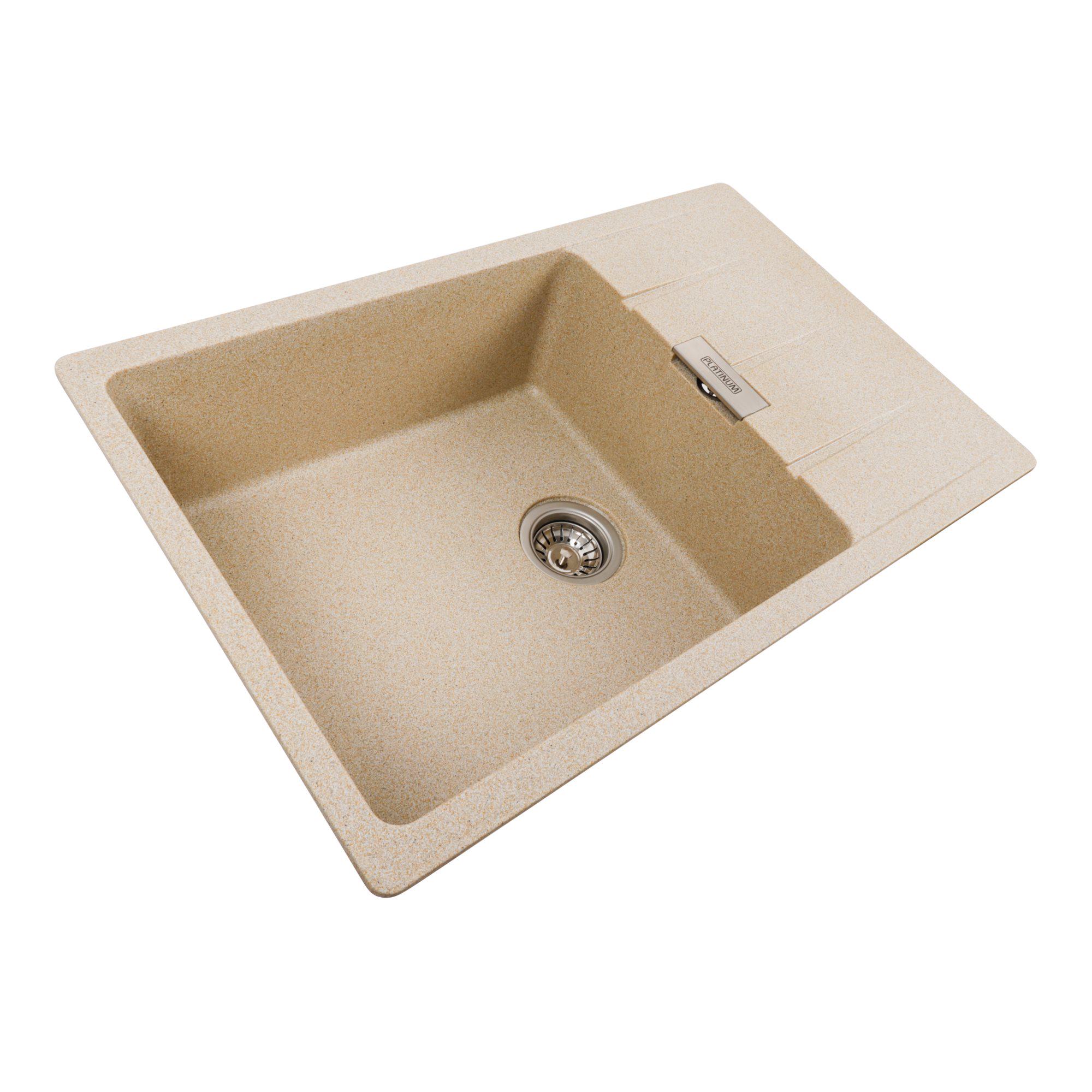 Гранітна мийка для кухні Platinum 7850 ROMA матова Бежевий - фото 2 Гранітна мийка для кухні Platinum 7850 ROMA матова Бежевий - фото 2