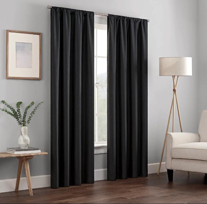 Штори блекаут з пришитою тесьмою150х250 см 2 шт. Чорний (12162940)