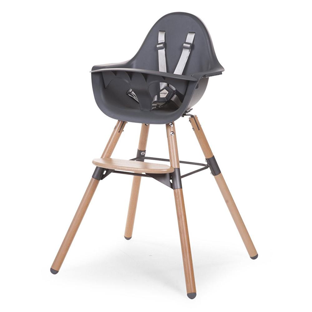 Стул для кормления Childhome Evolu 2 с бампером Natural/Anthracite (CHEVOCHNA)