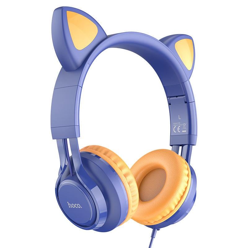 Навушники Hoco Cat ear W36 Синій (4c6fa3b5) - фото 1