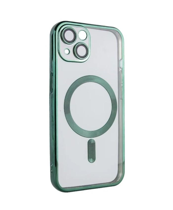 Чехол-накладка TPU для Apple iPhone 15 Plus с MagSafe и защитой камеры Green - фото 2