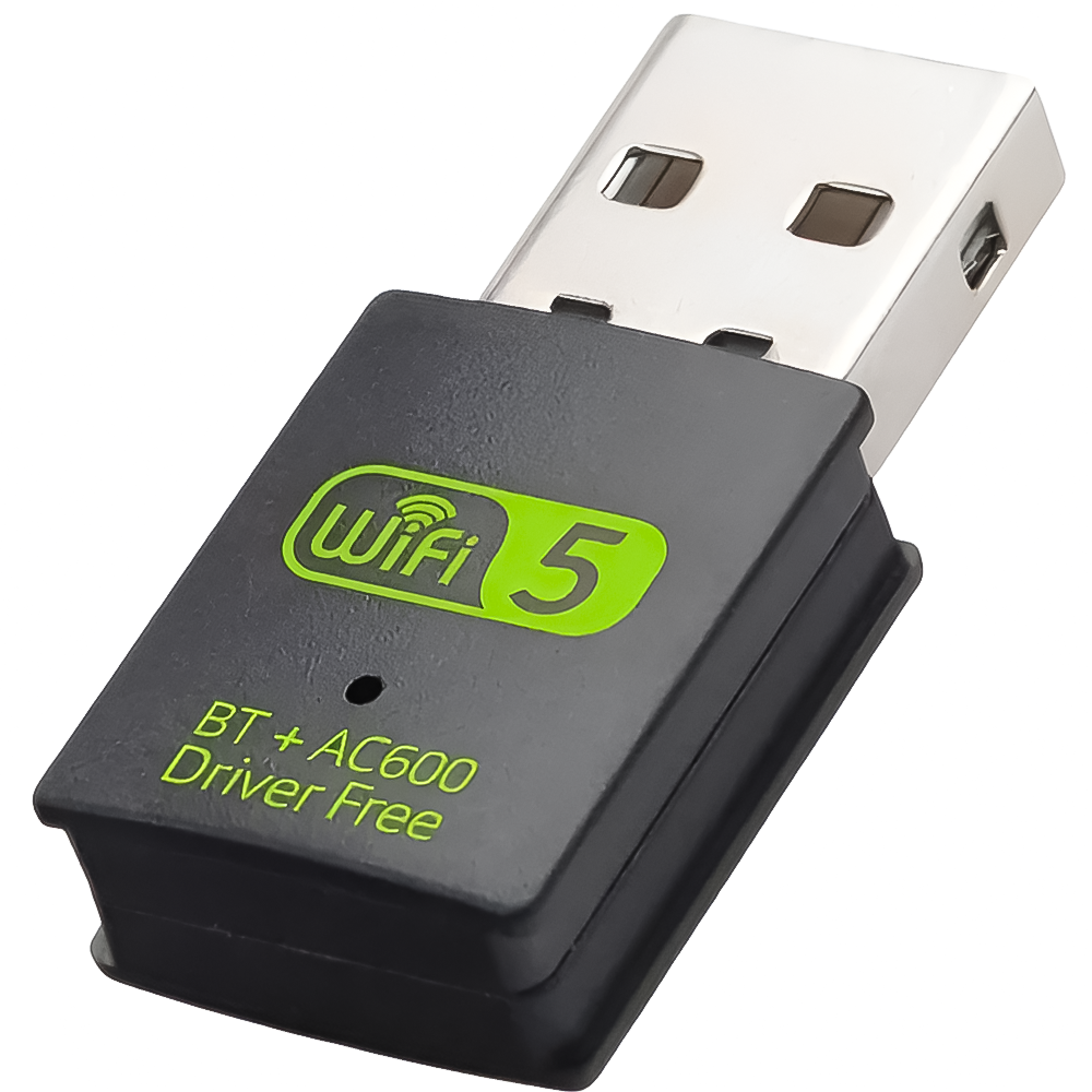 Адаптер наружный сетевой Addap 2в1 WiFi/Bluetooth с USB подключением UWA-08 двухдиапазонный 24-5 ГГц 600 Мбит/с