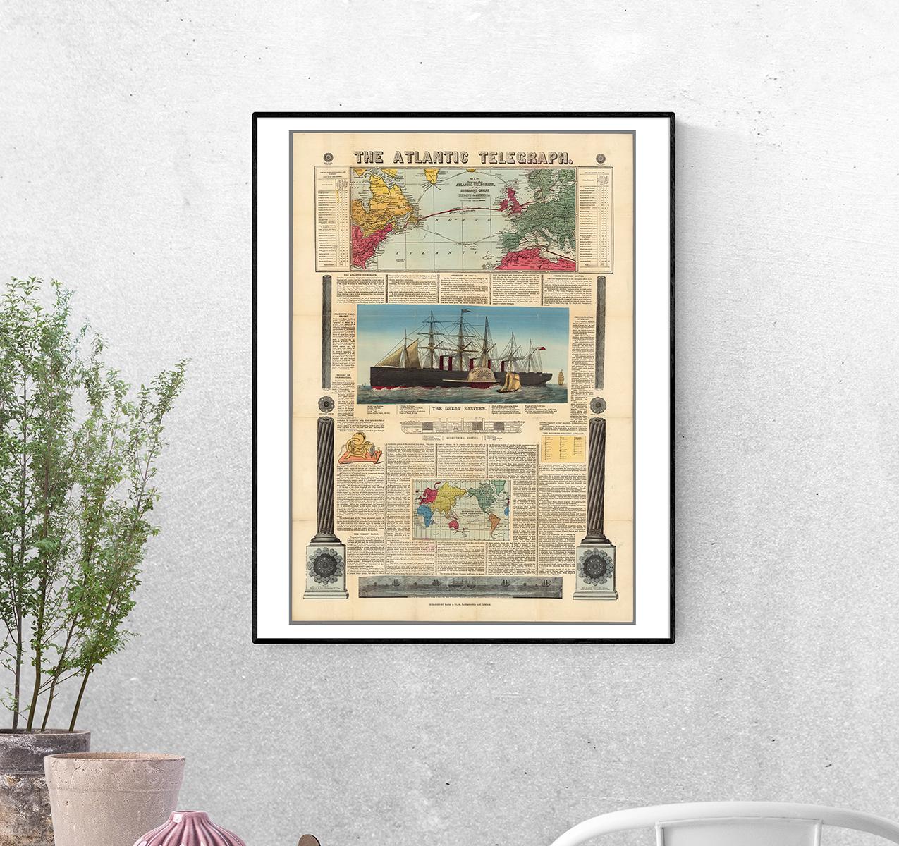 Постер Атлантический телеграф формат А-0 (OLD_MAP_Poster)_3_Poster)