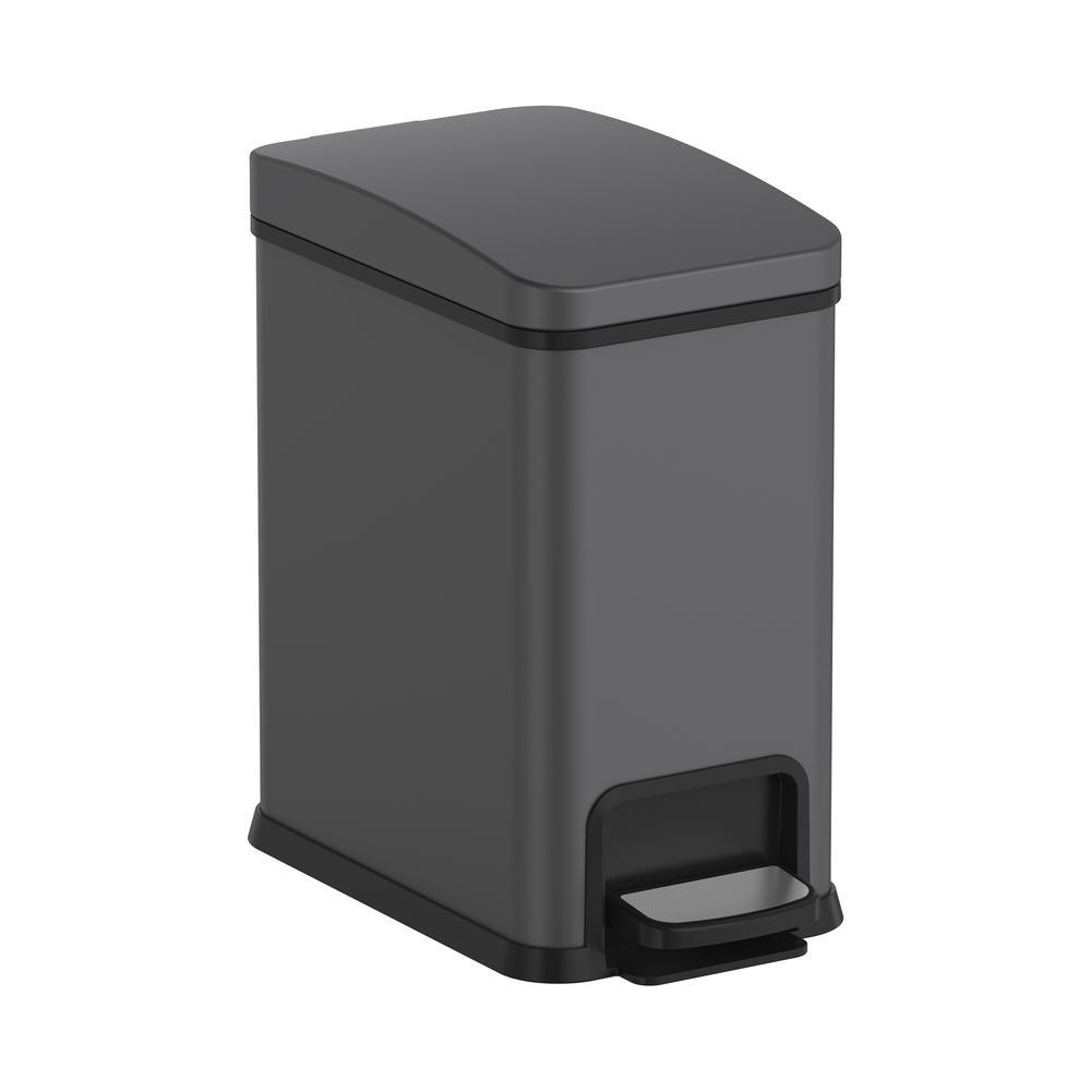 Відро для сміття KOER TC-010108-07 з плавним закриттям прямокутне 8 л Графіт (KR5591) - фото 5
