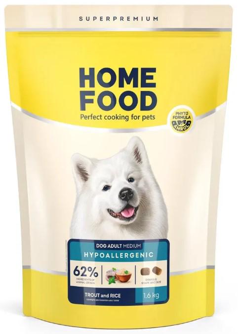 Корм сухий для дорослих собак середніх порід Home Food Форель з рисом гіпоалергенний 1,6 кг (00-00022973)