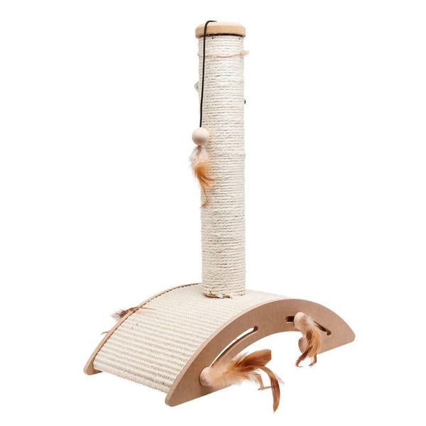 Когтеточка-столбик для кошек Flamingo Seaweed Toy Ella с перьями сизалевая (560147) Когтеточка-столбик для кошек Flamingo Seaweed Toy Ella с перьями сизалевая (560147)
