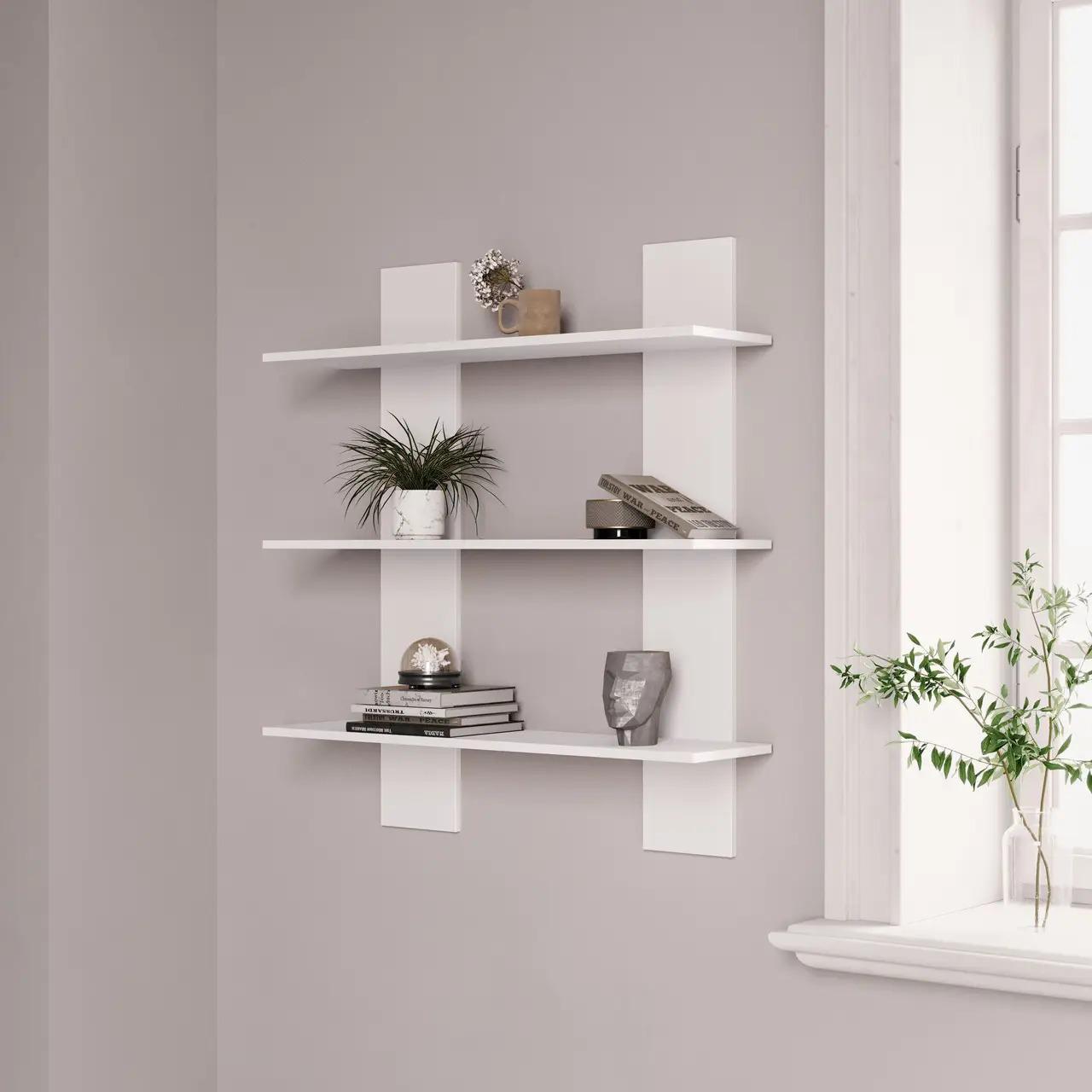 Полка настенная NP-08 590х164х656 мм Белый Полка настенная NP-08 590х164х656 мм Белый