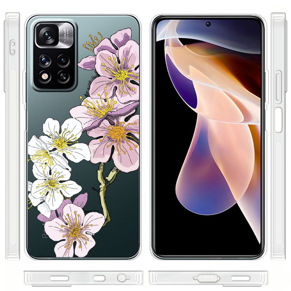 Чехол BoxFace Xiaomi Redmi Note 11 Pro Plus 5G Cherry Blossom Прозрачный силикон (44441-cc4-44441) - фото 3