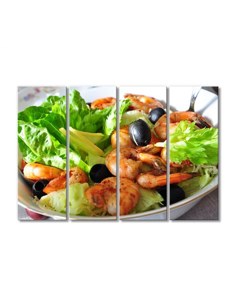 Картина модульная Салат с креветками 4 модуля 120x180 см