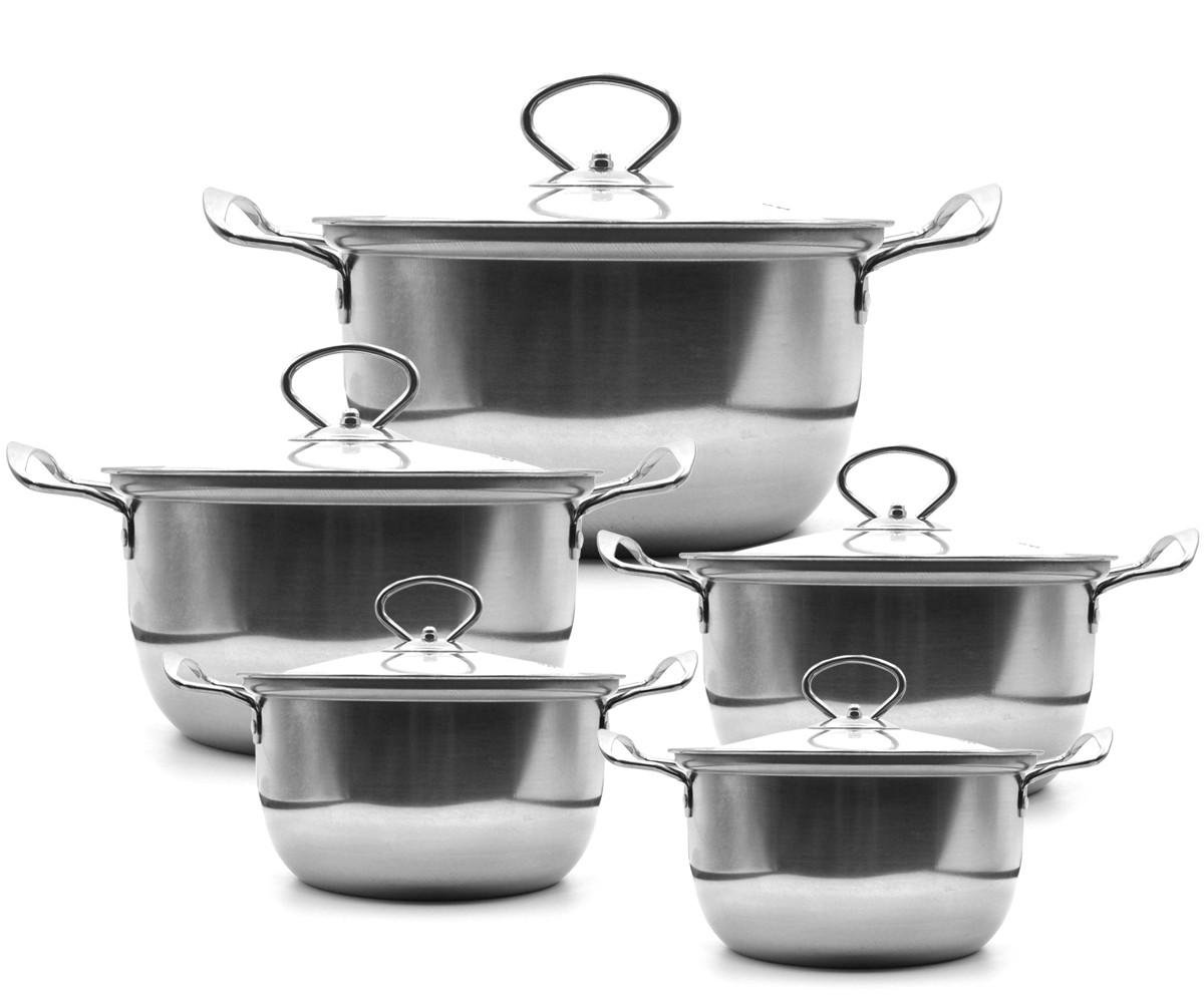 Набір каструль Unique UN-5073 із нержавіючої сталі 10 пр.