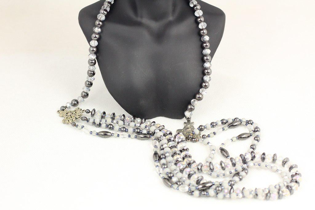 Бусы длинные бусы гематит и чешское стекло 81 см (28856108)