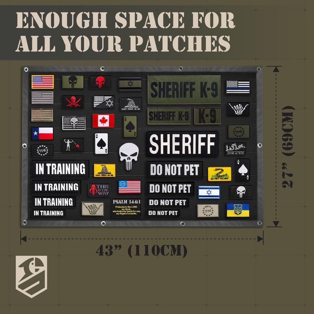 Панель-стенд для шевронов на липучке с 2 патчами 69х110 см (25755) - фото 2