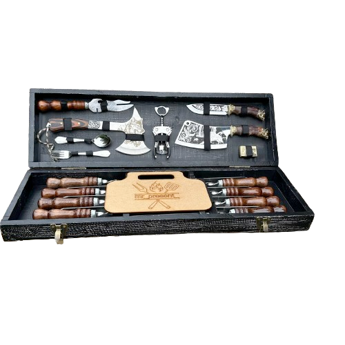 Набор шампуров Lux-Premium-Vintage 2 ручной работы в кейсе (19217924)