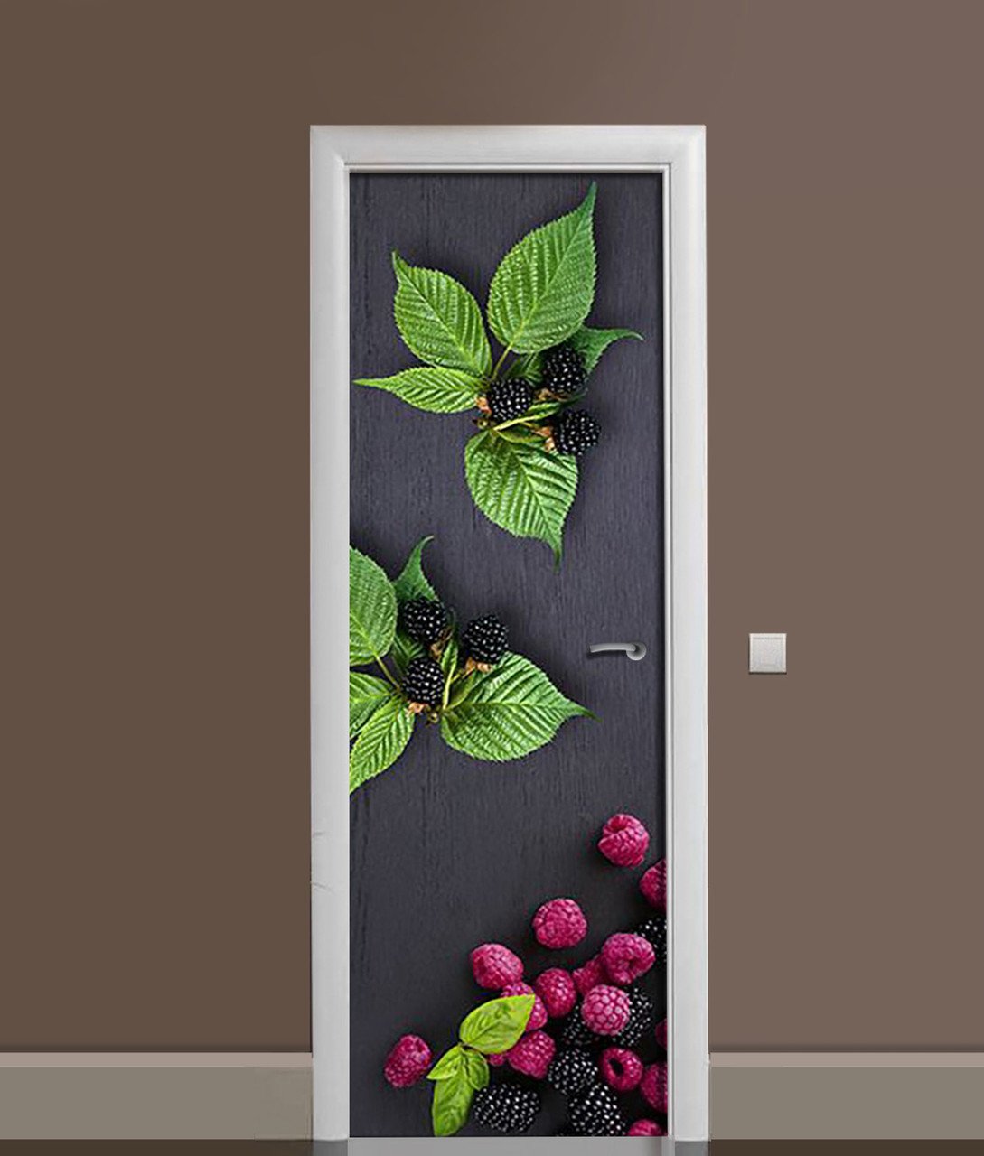Наклейка 3D на двери Zatarga Ежевика и Малина 650х2000 мм (1294193499)