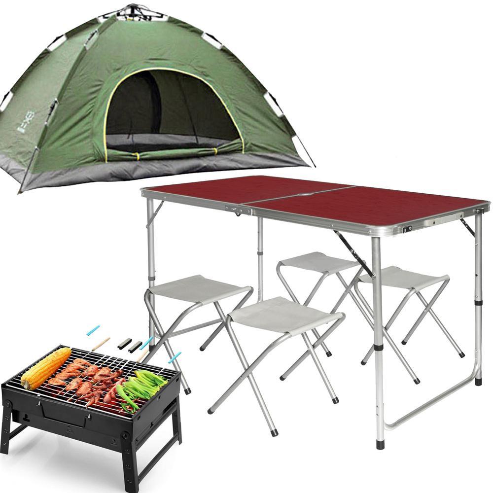 Туристический стол Easy Campi со стульями 4 шт. + Мангал + Палатка Туристический стол Easy Campi со стульями 4 шт. + Мангал + Палатка