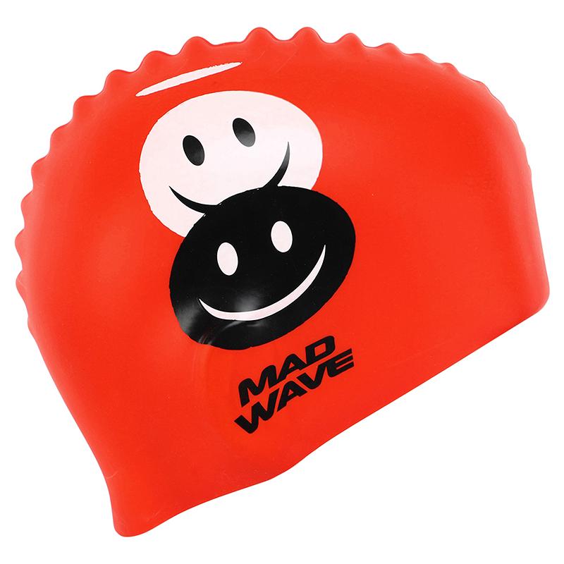 Шапочка для плавания Mad Wave юниорская Junior Emoji M057308 Красный (60444260) - фото 3 Шапочка для плавания Mad Wave юниорская Junior Emoji M057308 Красный (60444260) - фото 3
