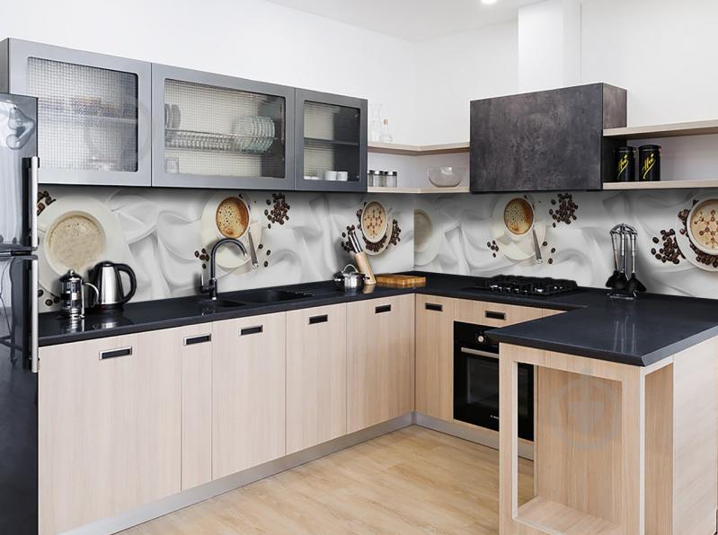 Наклейка виниловая кухонный фартук  Zatarga  "Молекулы Кофе"  600х2500 мм