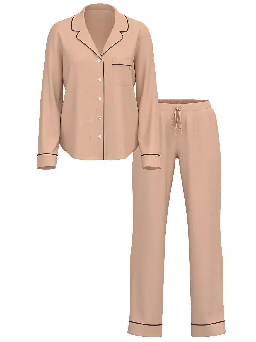 Піжама модал сорочка/штани Victoria's Secret Modal Long Pajama Set Long S Бежевий (26811437D) - фото 3 Піжама модал сорочка/штани Victoria's Secret Modal Long Pajama Set Long S Бежевий (26811437D) - фото 3