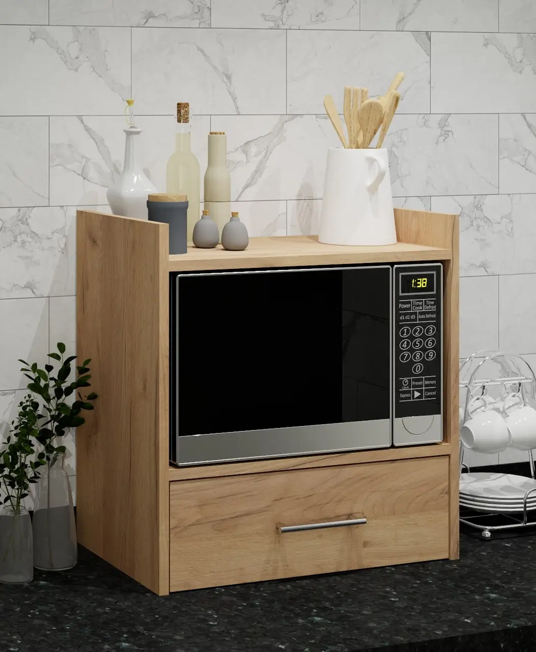 Полка для микроволновки Крафт/Золотой (Мікро-4-15) - фото 1