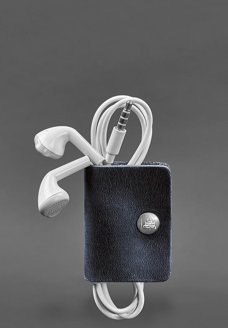 Держатель кожаный для наушников и проводов 2.0 Синий (A-031929) - фото 3 Держатель кожаный для наушников и проводов 2.0 Синий (A-031929) - фото 3