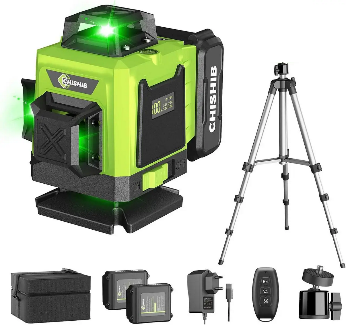 Лазерный уровень 360 с самовыравниванием и штативом CHISHIB 4D 4x360° (2914509839)