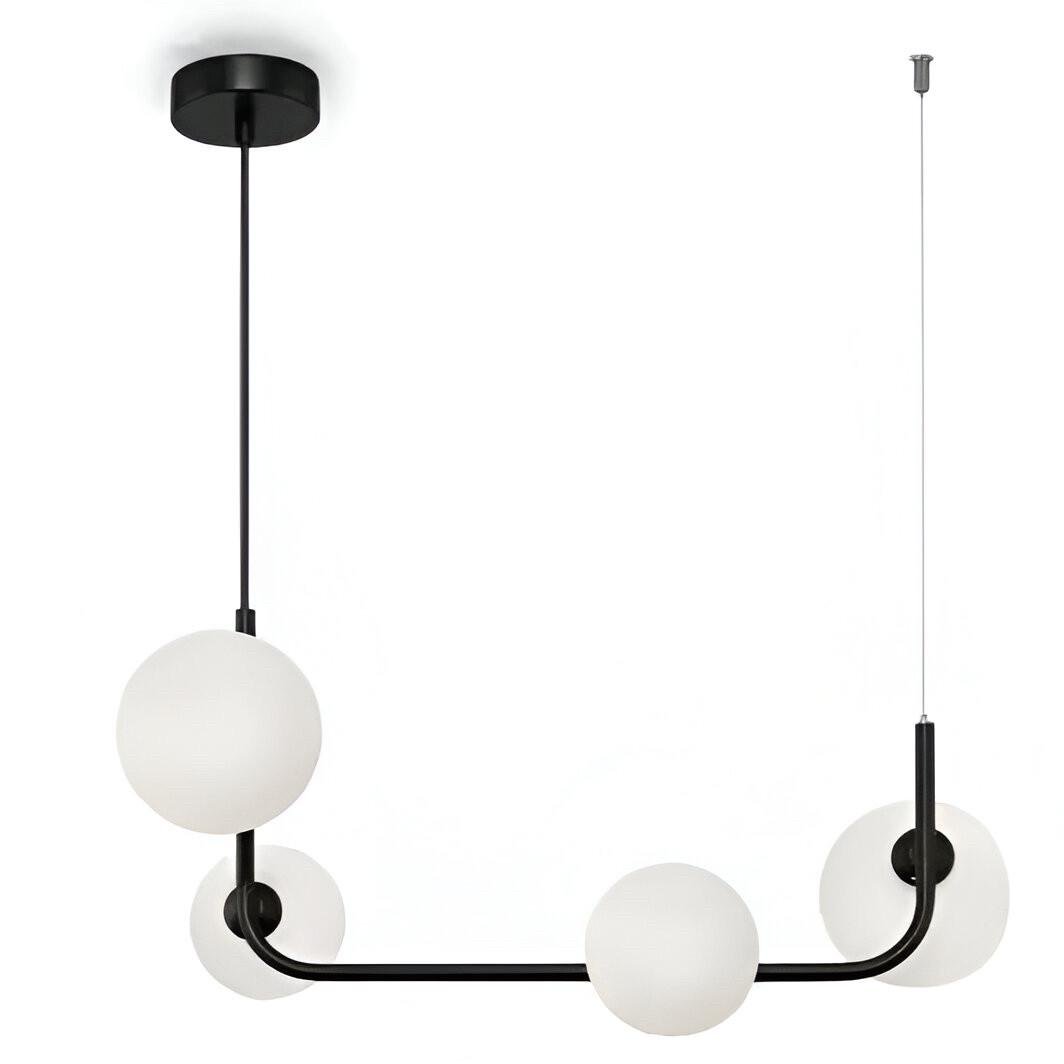 Люстра Valeso з металевим каркасом під чотири лампи Е27 Чорний (V 3001-4 BK)