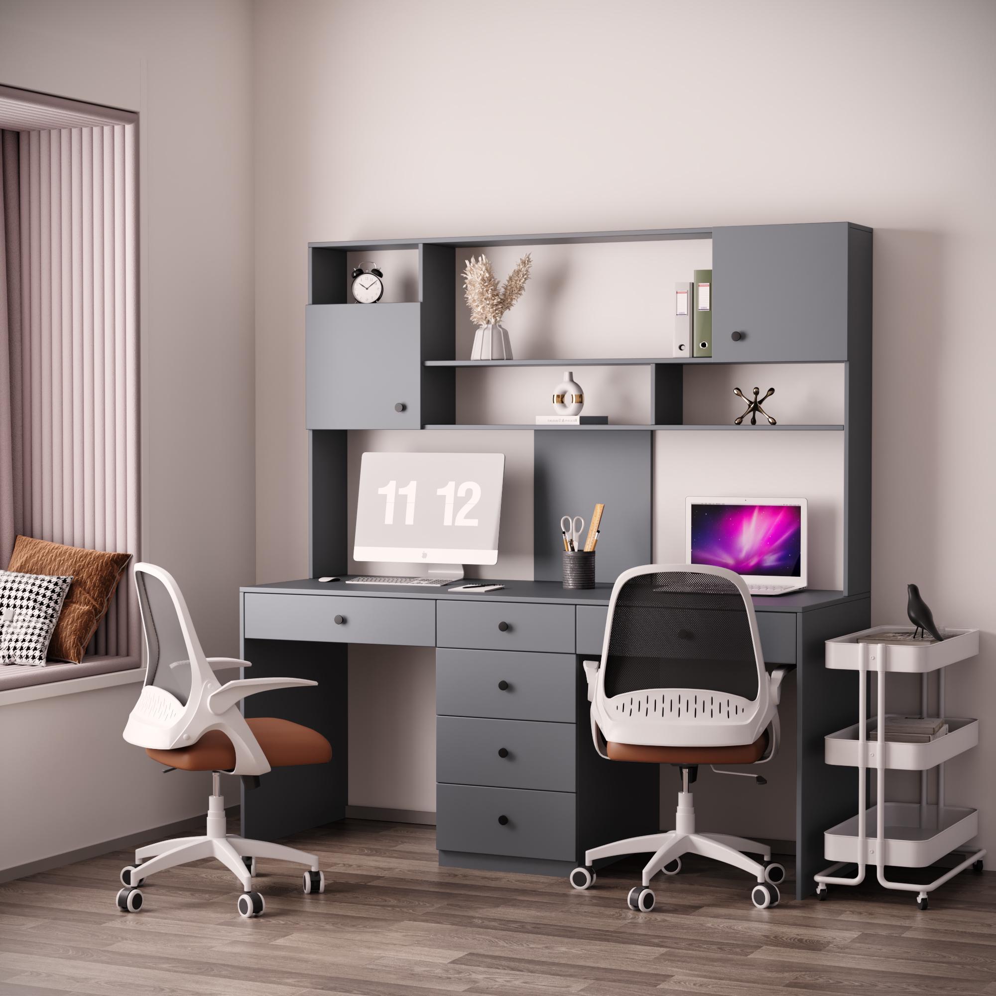 Письмовий стіл для двох СП-Твінс 1830х1800х650 мм Антрацит