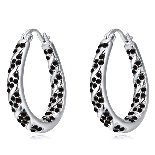 Серьги с кристаллами Сваровски Italina 23191 Черный