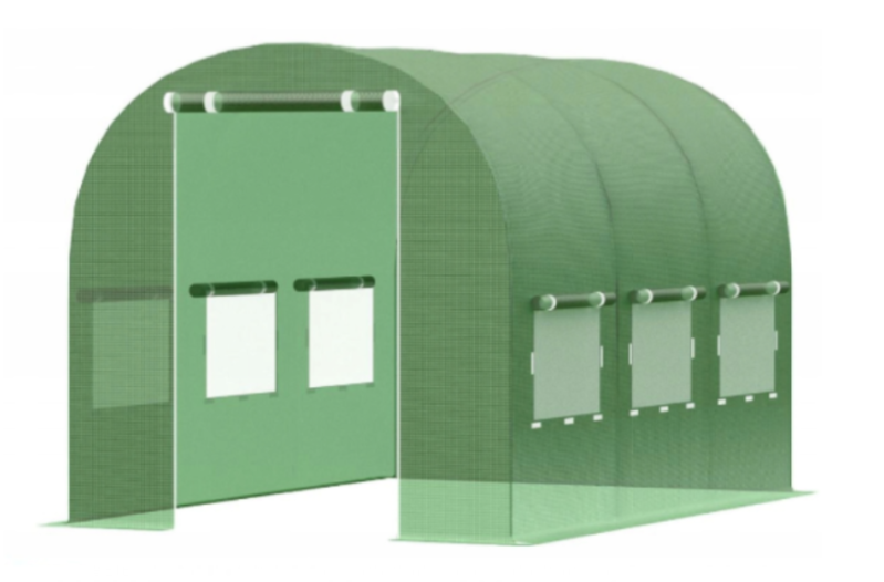 Брезент пленка для теплицы парника Bonro 6 м2 с окнами 400x250x200 см Зеленый (147-76-42400477)