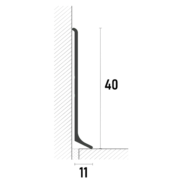 Плінтус алюмінієвий накладний SVP-40S 40x11x2600 мм Срібний (25548361) - фото 2