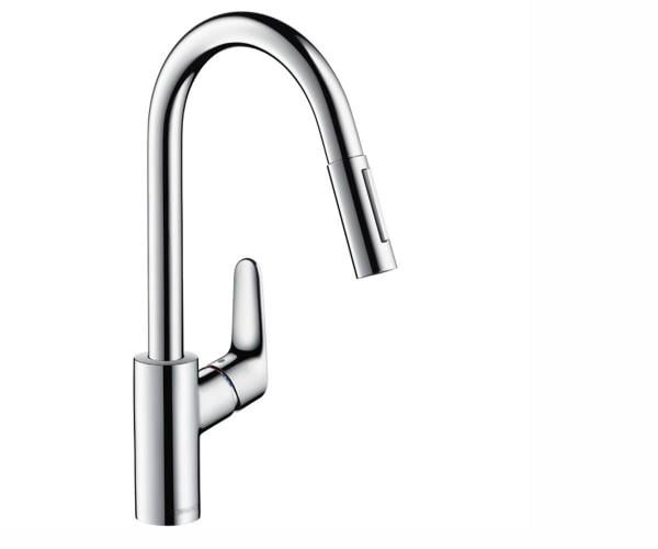 Кухонный смеситель однорычажный с выдвижным изливом Hansgrohe Focus 240 31815800 (25265)