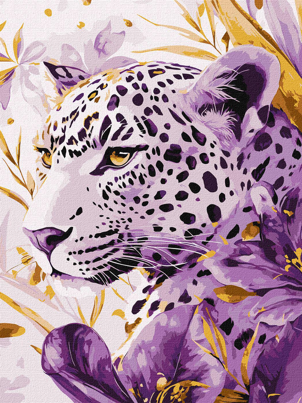 Набір для розпису по номерах Ideyka Лілова хижачка КНО6728 з фарбами металік extra 30x40 см (MTT-199512)