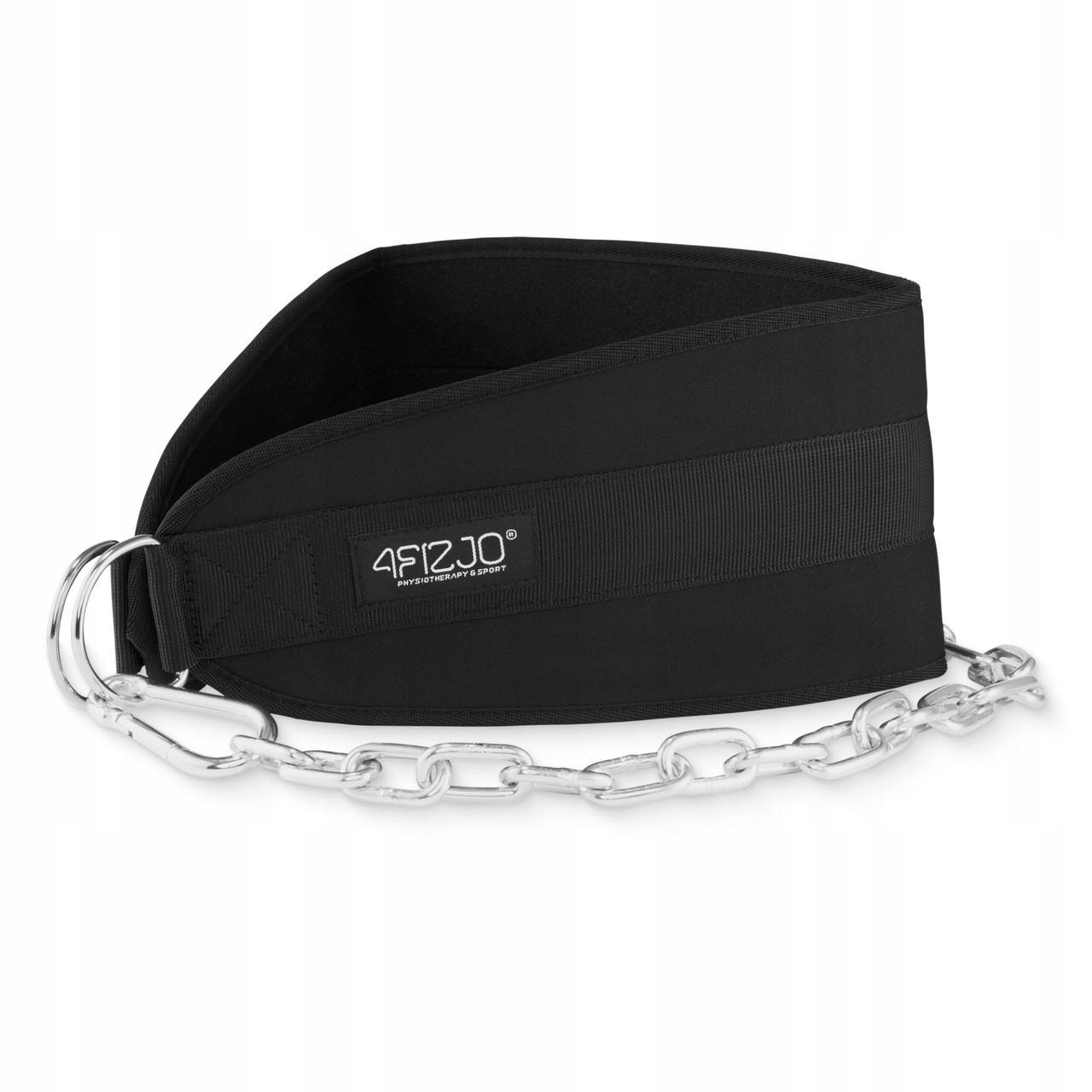 Пояс атлетичний для обтяження 4fizjo Dip Belt 100 см Black (P-5905973402262)