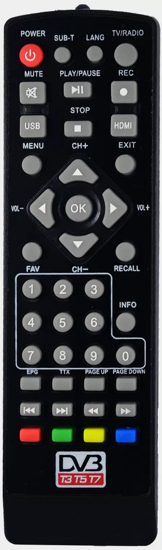 Пульт для DVB-T2 тюнера HUAVEE T3 (1932899396)