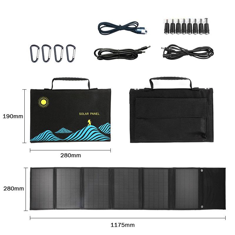 Солнечная панель Solar Bag W50F6 портативная 50 Вт 2USB/DC18V - фото 12