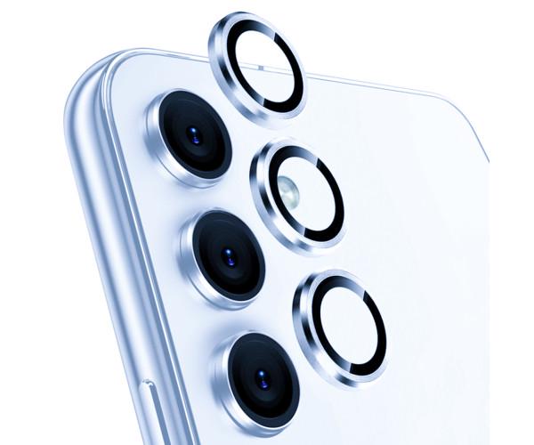 Захисне скло з рамкою CD Pattern на задню камеру Samsung Galaxy S23 FE Блакитний Захисне скло з рамкою CD Pattern на задню камеру Samsung Galaxy S23 FE Блакитний