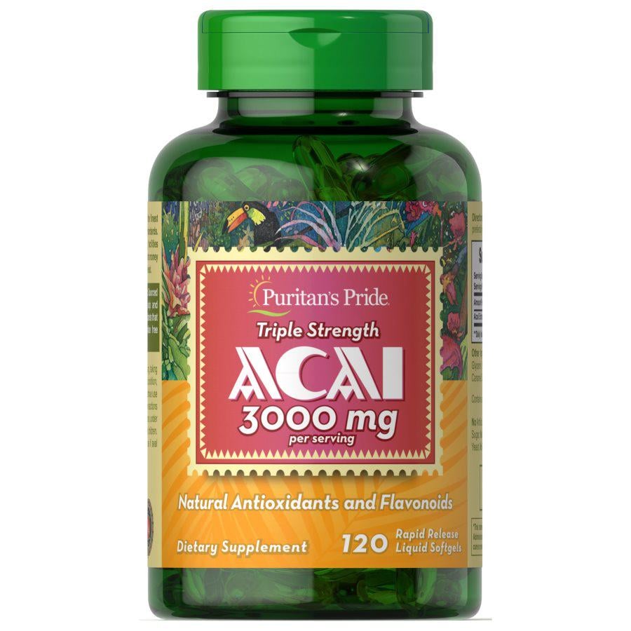 Натуральна добавка Puritan's Pride Acai 3000 мг 120 капс. (8827)