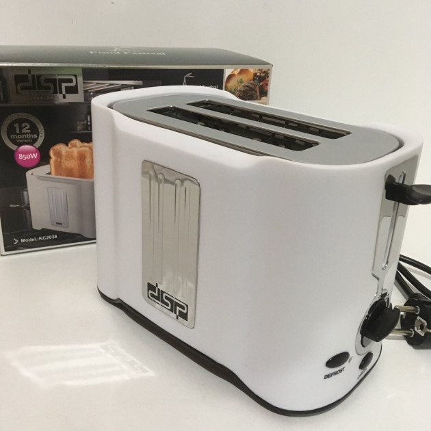 Тостер на два тости + датчик ступеня підсмажування A DSP KC 2038 850 Вт
