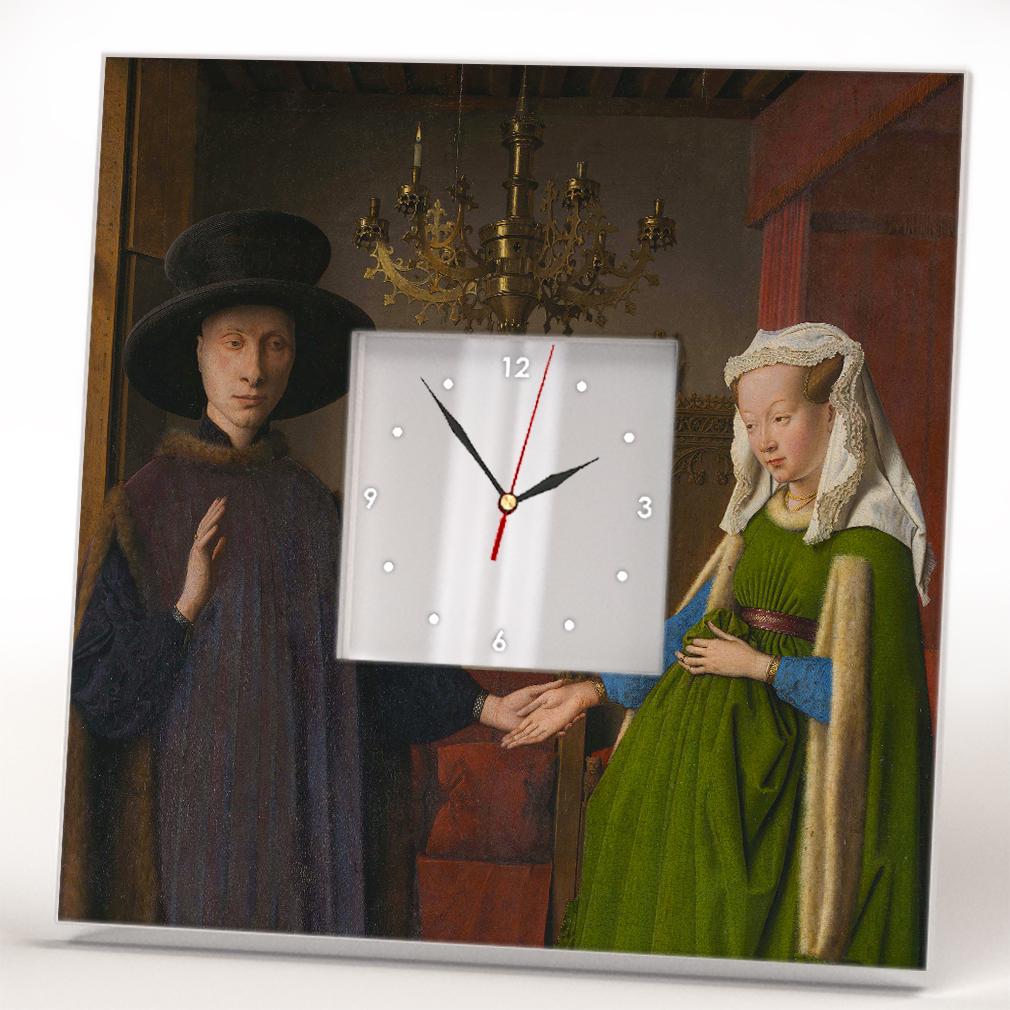 Часы картина "Портрет супругов Арнольфини" Ян ван Эйк 260x260 мм (C04379)