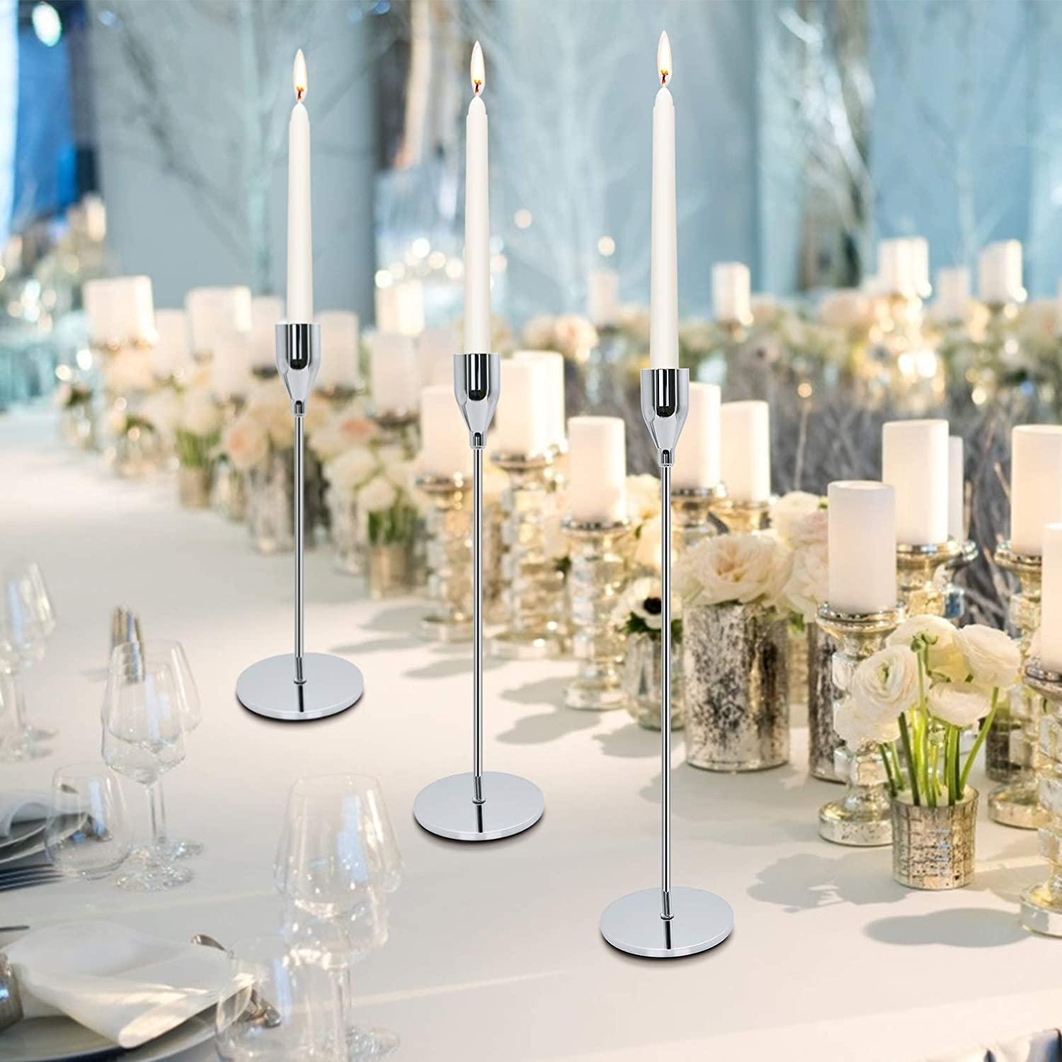 Набор подсвечников на 1 свечу 3 шт. Серебрянный (201898Silver) - фото 6 Набор подсвечников на 1 свечу 3 шт. Серебрянный (201898Silver) - фото 6