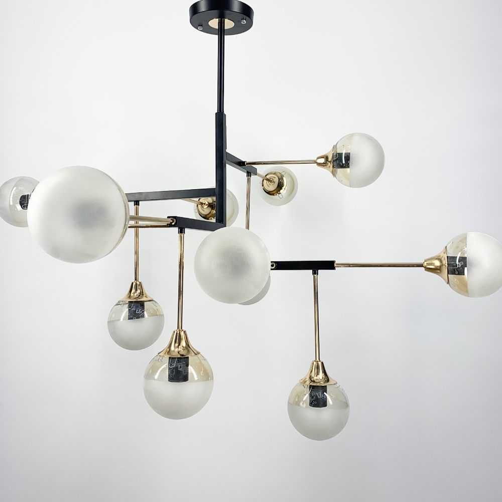 Люстра геометрическая на 12 ламп Черный (907) - фото 1 Люстра геометрическая на 12 ламп Черный (907) - фото 1