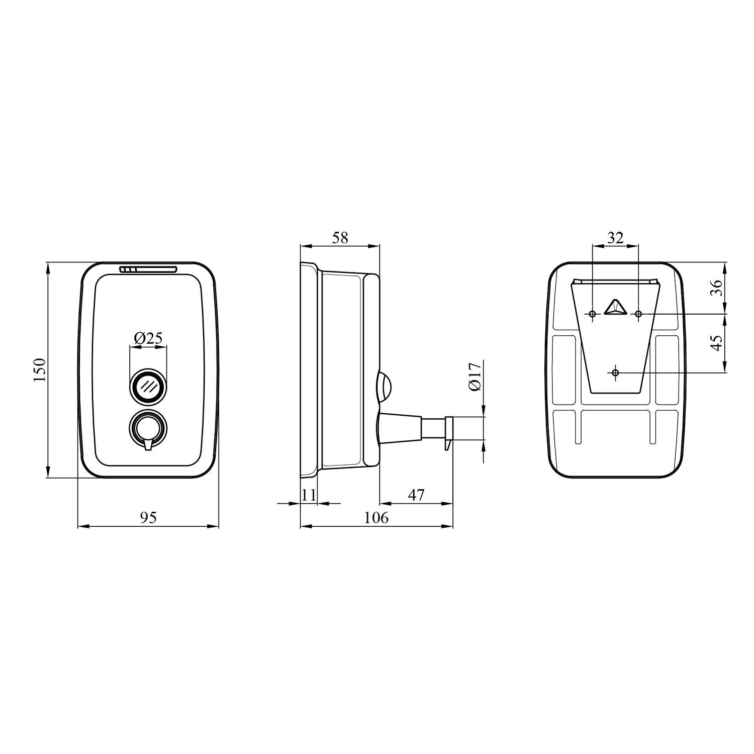 Диспенсер для рідкого мила Kroner KRM Rizze ACC405-5 CV022961 - фото 2