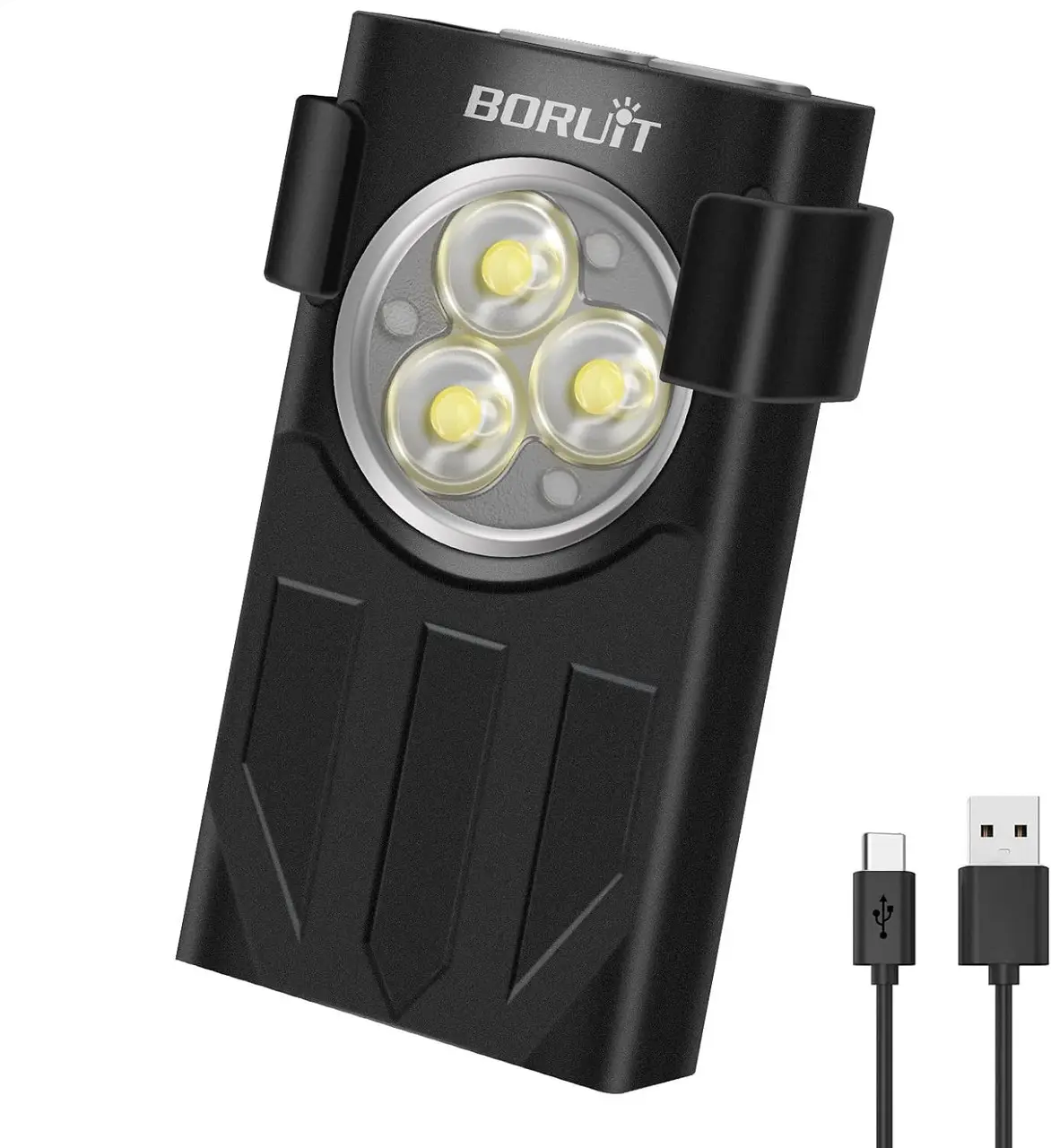 Ліхтар акумуляторний Boruit V7 EDC 1100lm Type-C 800 mAh IPX5 з магнітом Чорний (BORUIT-V7-BLACK)