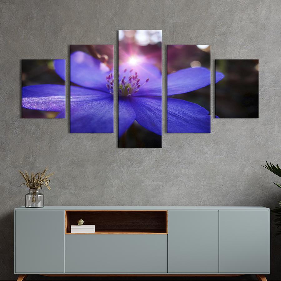 Картина на холсте Садовый голубой цветок 187x94 см (827-52)